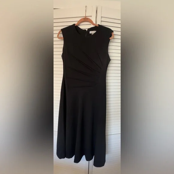 calvin klein asymmetrical sheath dress Calvin Klein Women's 3/3 Sleeve Asymmetrical Neck Solid Sheath Dress